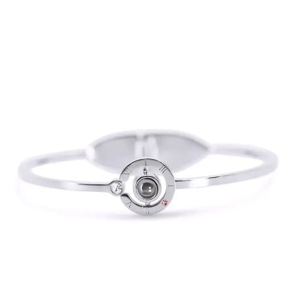 Roman Numeral Silver Diamond Necklace And Bracelet Set