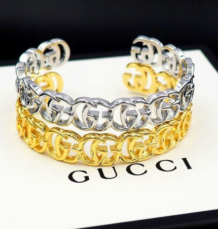 Luxury Interlocking GG Monogram Open Cuff Bracelet